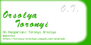 orsolya toronyi business card